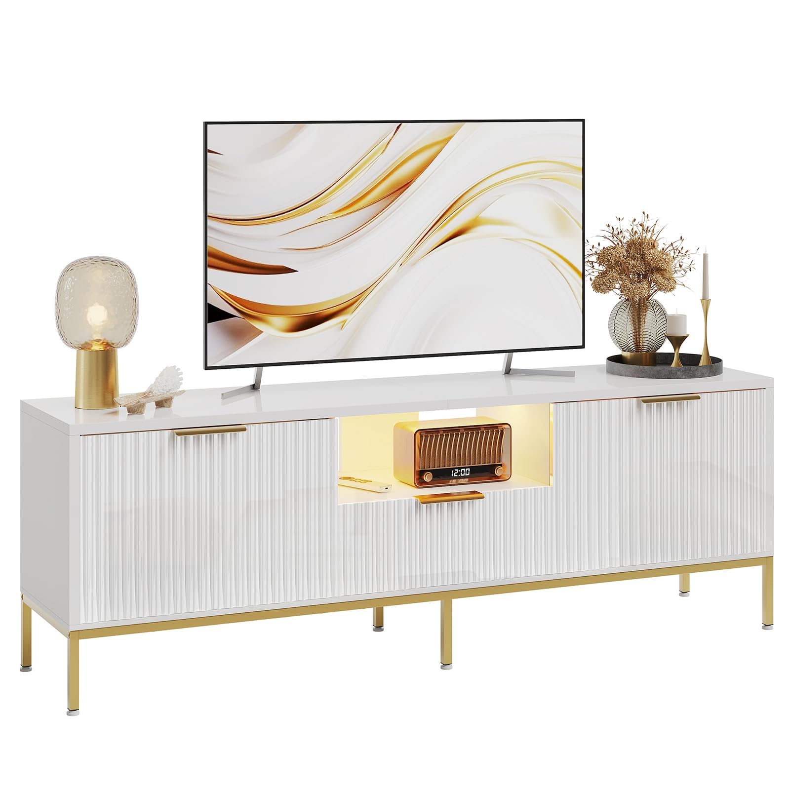 Amazon｜Bestier テレビ台 ‎幅140×奥行き35×高さ54cmテレビボード 32